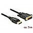 Delock 85314 Displayport 1.2 Stecker auf DVI 24+1 Stecker 3m schwarz