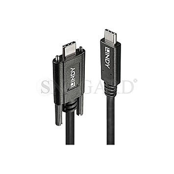 Lindy 41909 USB 3.1 Typ-C Dual Screw Kabel 1m verschraubbar schwarz