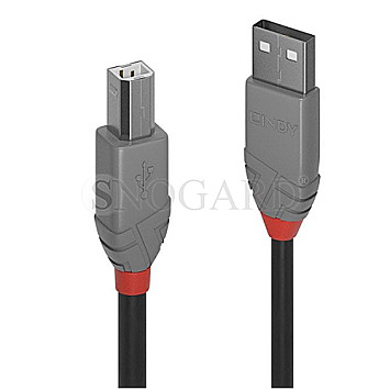 Lindy 36675 Anthra Line USB 2.0 Typ A -> USB 2.0 Typ B 5m schwarz