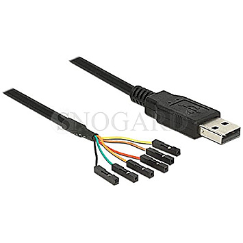 DeLOCK 83787 Adapterkabel USB -> Seriell-TTL 6pin Pinheader Buchse 1.8m schwarz