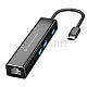 Conceptronic DONN07B 3-Port USB-C -> USB 3.0 Typ-A / RJ45 GLAN Hub schwarz