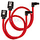 Corsair CC-8900280 Premium Sleeved SATA 6Gb/s Kabel 30cm gewinkelt/gerade rot