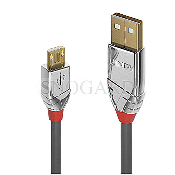 Lindy 36653 Cromo Line USB 2.0 Typ A/USB 2.0 Micro-B 3m grau