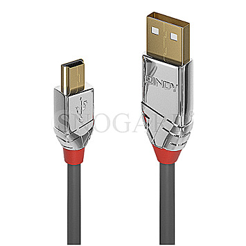 Lindy 36635 Cromo Line USB 2.0 Typ A/USB 2.0 Mini-B 7.5m grau