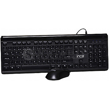 Inca IMK-377 Slim Tastatur & Maus Set TR QWERTY Layout USB schwarz