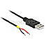 DeLOCK 85664 USB 2.0 Typ-A Stecker -> 2x offene Kabelenden Strom 1.5m Raspberry