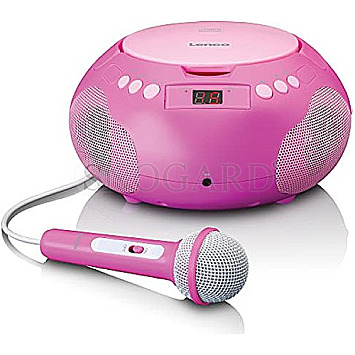 Lenco SCD-620 pink Tragbares CD-Radio + Mikrofon