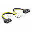 DeLOCK 83020 Stromkabel 2xSATA 15pin Stecker zu 8pin EPS Stecker 15cm