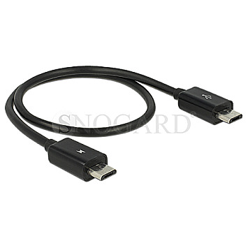 DeLOCK 83570 USB Power Sharing Kabel 2x USB Micro B Stecker OTG 30cm schwarz