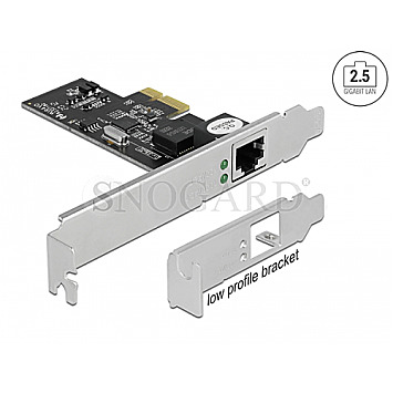 DeLOCK 89598 PCIe 2.1 x1 2.5G LAN Adapter RJ45 inkl. Low Profile Blende
