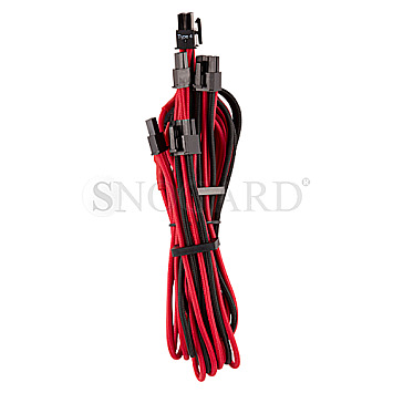 Corsair CP-8920254 PSU Cable Type 4 PCIe Cables Dual Connector Gen4 schwarz/rot