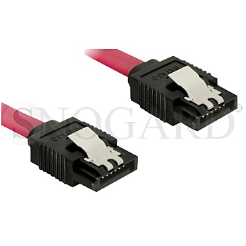 DeLOCK 82676 SATA III 6Gb/s Anschlusskabel mit Metallclip 30cm rot