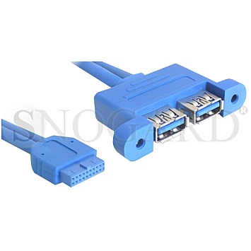 DeLock 82941 USB 3.0 Pinheader Buchse > 2x USB 3.0 Buchse extern