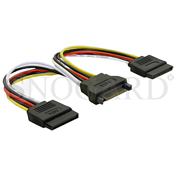 DeLOCK 60105 Y-SATA Stromkabel 15pin zu 2x 15pin SATA 15cm
