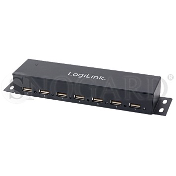 7 Port LogiLink UA0148 7P Hub Metal schwarz