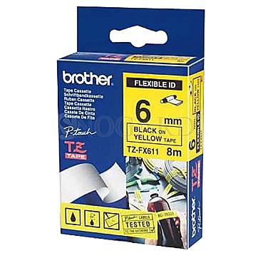 Brother TCEFX611 Labelband 6mm Flexi-Tape