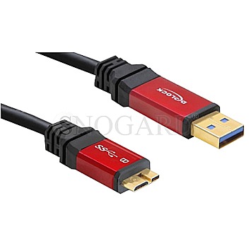 DeLock 82763 USB 3.0 micro Kabel 5m schwarz/rot