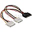 DeLOCK 65159 Y-Stromkabel 15pin SATA Stecker auf 2x 4pin Molex Buchse