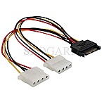 DeLOCK 65159 Y-Stromkabel 15pin SATA Stecker auf 2x 4pin Molex Buchse