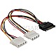 DeLOCK 65159 Y-Stromkabel 15pin SATA Stecker auf 2x 4pin Molex Buchse