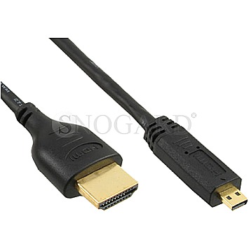 InLine 17001D HDMI/microHDMI 1m with Ethernet schwarz