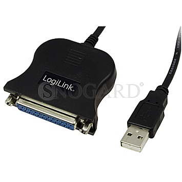 LogiLink UA0054A USB / D-Sub DB-25 Parallel Adapter 1.8m Kabel schwarz