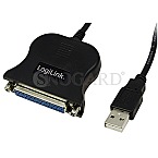 LogiLink UA0054A USB / D-Sub DB-25 Parallel Adapter 1.8m Kabel schwarz