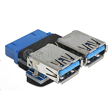 DeLOCK 65324 USB 3.0 Adapter 2x Buchse Typ-A auf Pfostenanschluss 5cm