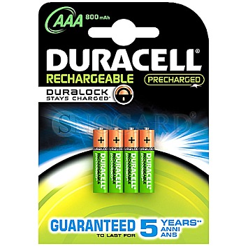 4 Stk. Duracell StayCharged Rechargeable Micro NiMH 800mAh