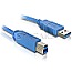 USB-Kabel Delock Anschl. USB 3.0 AB St/St 1.0m blau