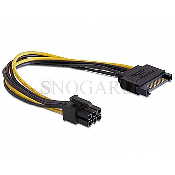 DeLock Kabel Power SATA 15 Pin > 6 Pin PCI Express