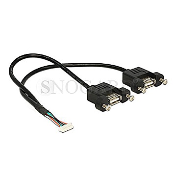 DeLock USB Kabel Pinheader 8Pin -> 2x A Bu/Bu 0.25m