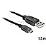 DeLock USB micro-B/USB-A 1.5m Ladekabel LED Anzeige