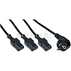InLine 16653F 2m Netz-Y-Kabel SchuKo