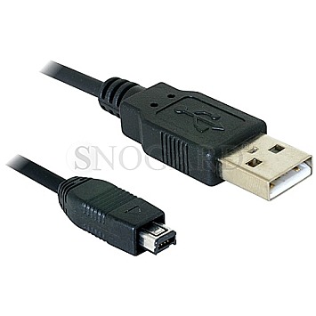 DeLOCK USB 2.0 mini 4-Pin Hirose 1.5m schwarz