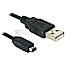 DeLOCK USB 2.0 mini 4-Pin Hirose 1.5m schwarz