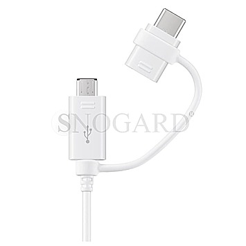 Samsung Datenkabel Micro-USB zu USB-A inkl. USB Typ-C Adapter white