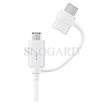 Samsung Datenkabel Micro-USB zu USB-A inkl. USB Typ-C Adapter white