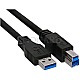 Inline USB 3.0 Kabel, A an B - schwarz, 3m