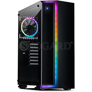 Inter-Tech S-3906 Renegade RGB Tempered Glass Black