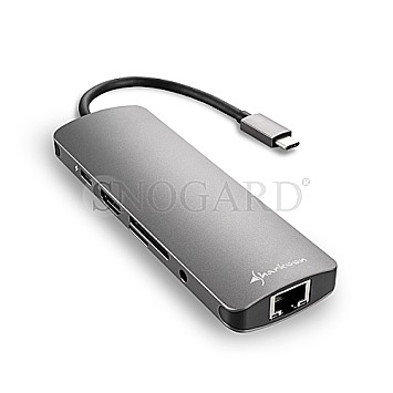 Sharkoon USB 3.0 Type C Combo Adapter dark grey