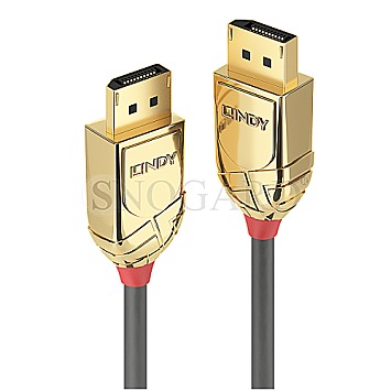 Lindy DisplayPort 1.2 Kabel 7.5m Gold Line grau
