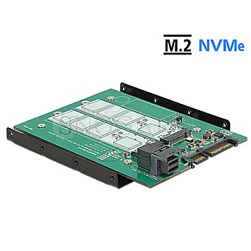 DeLOCK 62704 3.5" Konverter S-ATA 22p/SFF-8643 NVMe >M.2 Key M+M.2 Key B