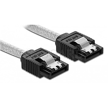 DeLOCK 85340 S-ATA 6Gb/s Kabel 20cm gerade transparent