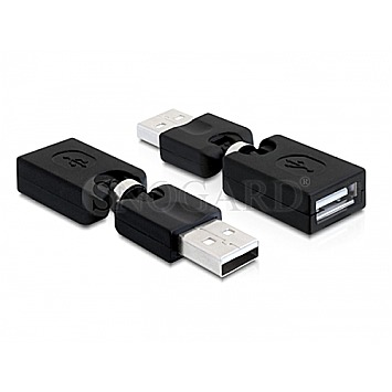 DeLOCK 65260 USB 2.0 A Stecker auf A Buchse Adapter Drehgelenk schwarz