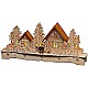 Konstsmide 3252-100 LED Holzsilhouette natur Dorf mit Schneemann+Rentier