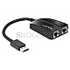 DeLOCK 62583 Adapter USB 3.0 Ethernet 2x RJ45 schwarz