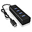 ICY BOX IB-HUB1409-C3 4 Port USB 3.0 Hub schwarz