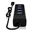 ICY BOX IB-HUB1409-C3 4 Port USB 3.0 Hub schwarz