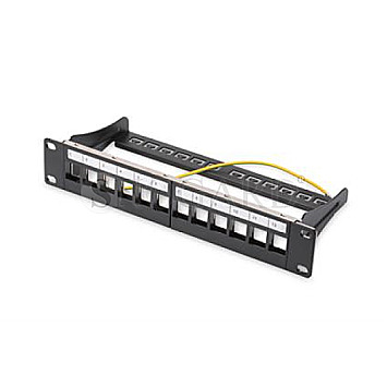 Digitus 10" Keystone Patchpanel 12-Port modular 1HE schwarz